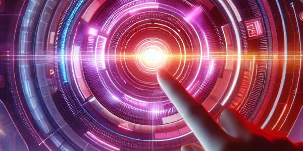 A futuristic digital interface for adult entertainment featuring customizable categories, silhouettes, and an intimate atmosphere.